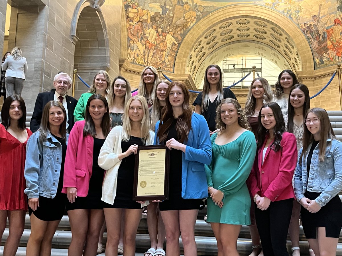 BlairOaksHSPrin's tweet photo. The 3 time state championship volleyball team is being recognized today by the Missouri state House of Representatives.  ⁦@WeAreBlairOaks⁩ https://t.co/lLyFOKG0iG