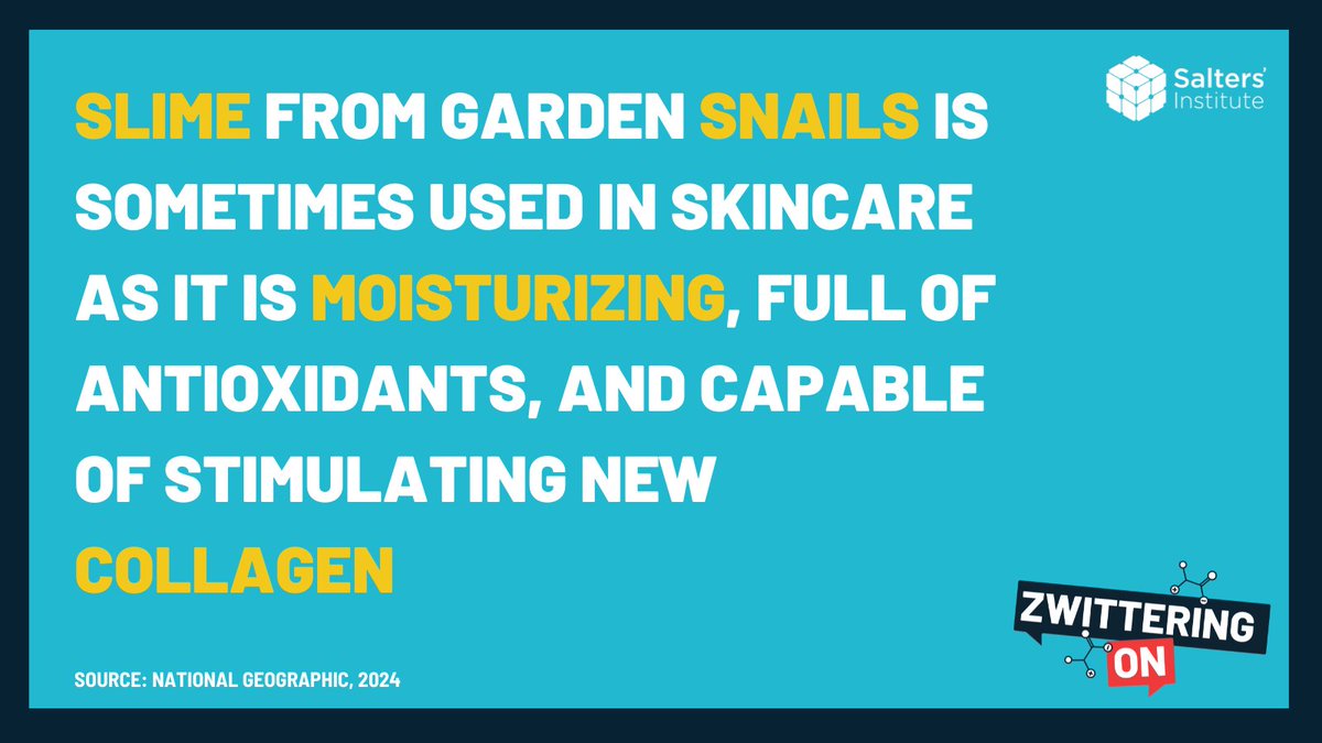 This #MotivationMonday reveals the science (or snails) behind your skincare… 🐌 Tune in for tomorrow’s episode where we uncover the chemistry of cosmetics! Listen to our earlier episodes here: saltersinstitute.org/programmes/pod…… (Source: nationalgeographic.com/animals/articl…)
