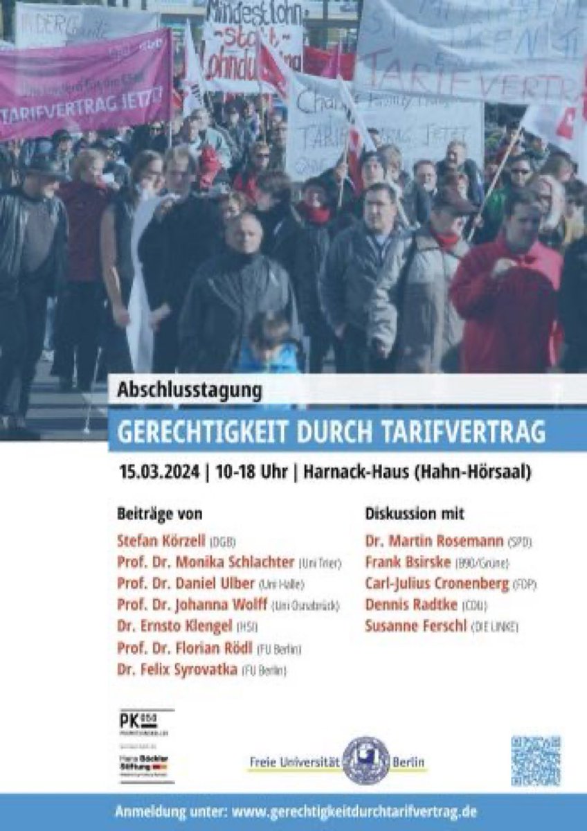 Morgen ist es soweit! Wir freuen uns schon auf über 100 Teilnehmende, spannende Diskussionen. Wir berichten morgen hier von unserer Abschlusstagung unter #TarifGerecht24 und freuen uns auch über Eure Beiträge unter diesem Hashtag. Bis morgen! <a href="/HSI/">Guido</a> <a href="/boeckler_de/">Hans-Böckler-Stiftung</a> <a href="/dgb_news/">DGB - Deutscher Gewerkschaftsbund</a>