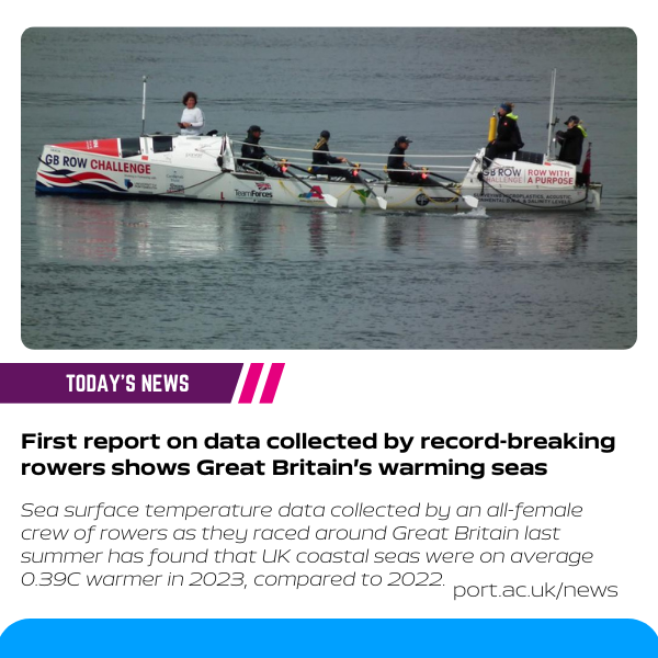 📣 News update! The first report on data collected by an all-female crew of rowers who raced around Great Britain last summer is out. Read the full story 👇 bit.ly/48P2UOA @GBRow2024 @TeamIthaca @Harwin @RS_Aqua @NatureMetrics #BritishScienceWeek #RowWithAPurpose