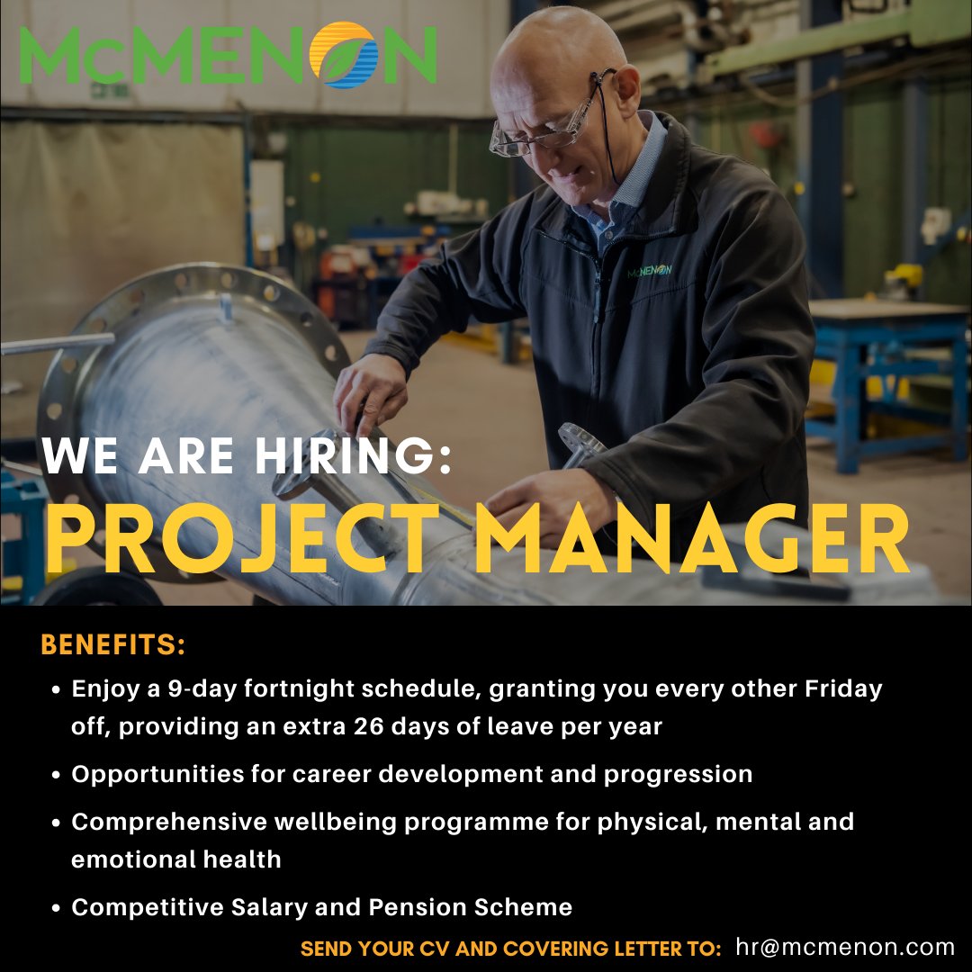 Join an award-winning team at McMenon Engineering! We're on the lookout for a driven Project Manager to spearhead major projects. 
For more info go to mcmenon.com/careers or send in your cv and covering letter to hr@mcmenon.com
#McMenon #Careers #ProjectManager #Engineering