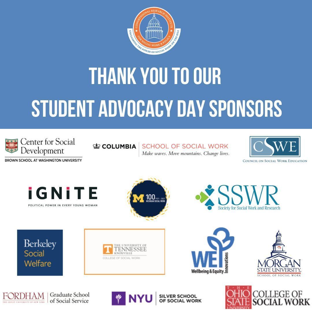 Thank you to all of our sponsors for supporting the 2024 Student Advocacy Day! We truly appreciate your generous contributions. Your support allows us to continue advocating for important social work issues and making a difference in our communities.