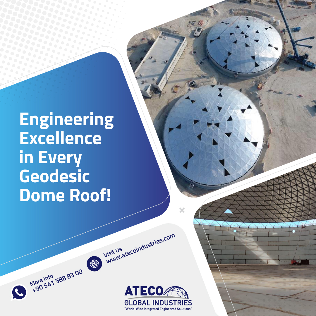 AtecoGlobal's tweet photo. At Ateco Global Industries, we engineer geodesic dome roofs for enduring elegance and performance with precision design and construction.

#GeodesicDome #Roofing #Architecture #Construction #Engineering #Design #Innovation #Sustainability #StructuralEngineering #DomeStructure https://t.co/pet2QcIeD9