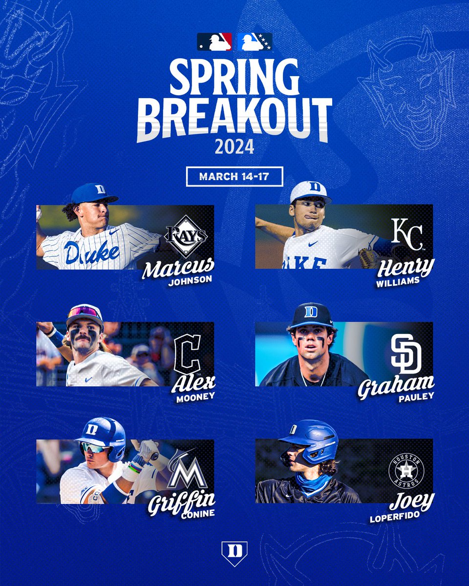 Breakout Blue Devils Congrats to our guys who will be participating in @MLB's Spring Breakout!