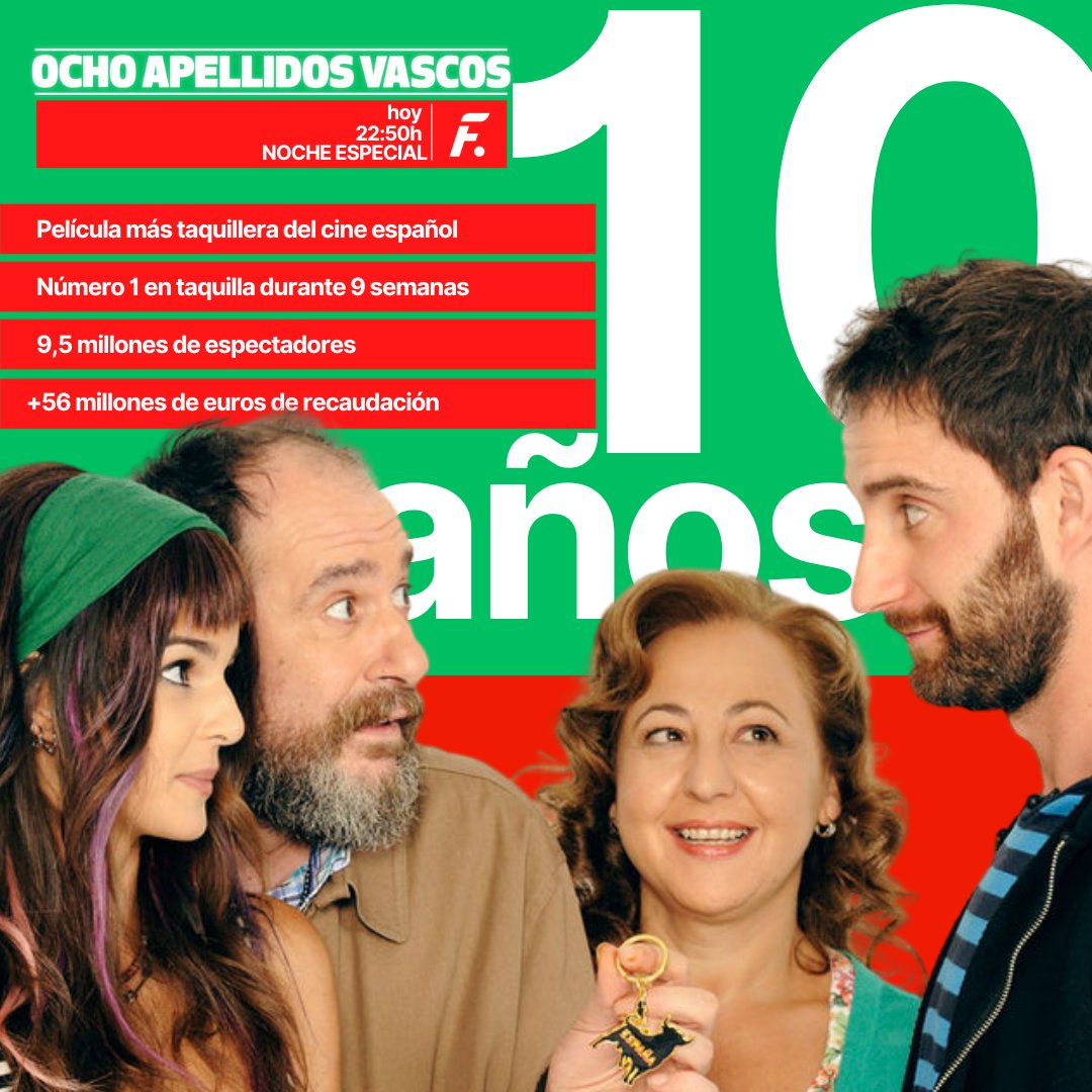 ¡Celebramos los 10 años de 'Ocho apellidos vascos' con una noche especial en <a href="/FDF_tv/">FDF</a>!  🥳🎂