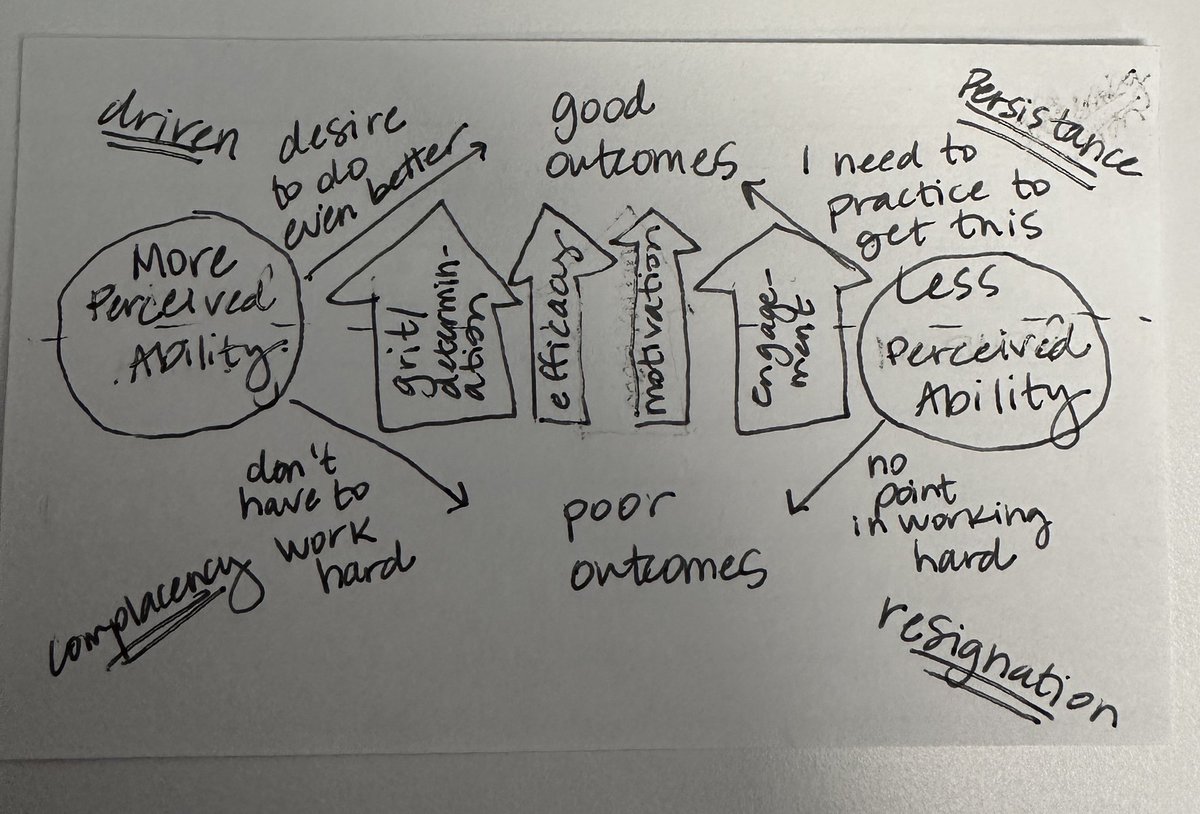 AllisonBSchultz's tweet photo. Reading @DTWillingham’s book this morning and it got me thinking about the choices kids make based upon their perceived ability. What would you change or add to this (very rough) graphic? https://t.co/nG327B9drl