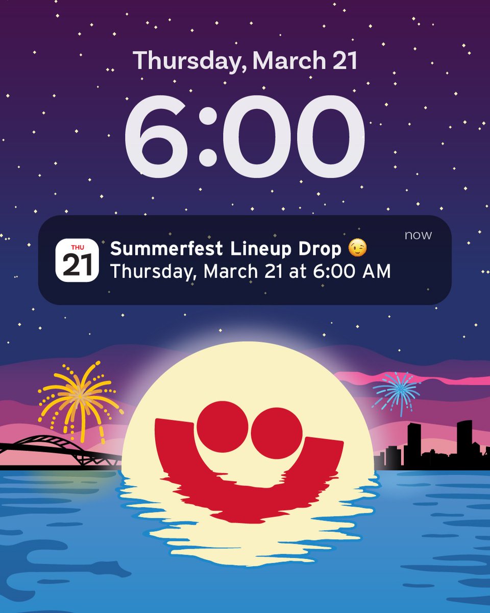 Summerfest's tweet photo. 💭💭💭 soon 💭💭💭

Set your reminders, add it to your calendars + get hyped: https://t.co/aTJmQCWEci 🙌 https://t.co/AgGkzHGyE3