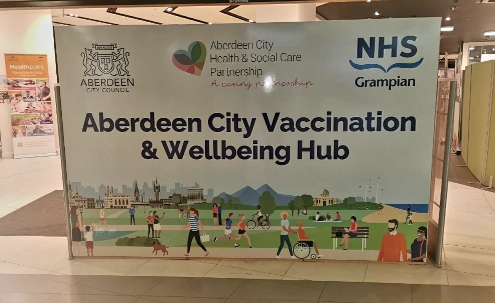 It's now Official - Our new signage to reflect the work of our health, social care and voluntary organisations working together in -'The Aberdeen City Vaccination and Wellbeing Hub'. #Collaborativeworking @HSCAberdeen @NHSGrampian