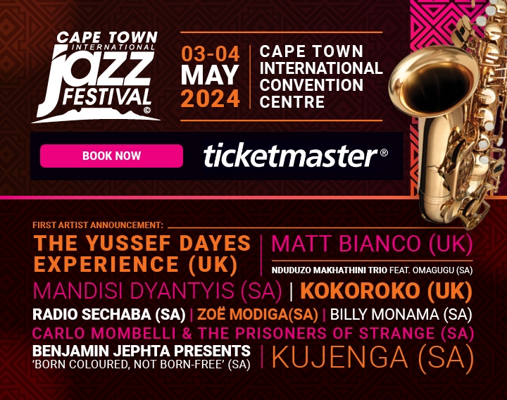 Don't miss out on Africa's premier jazz celebration. Tickets are available now on Ticketmaster bit.ly/3TdhNnW 🎫Secure your spot and connect with festinos for a celebration of music, culture, and community at the Cape Town International Jazz Festival. #CTIJF2024