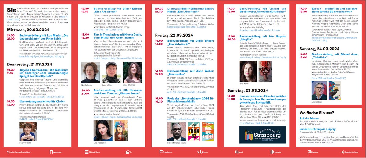 📚 Startschuss für die Leipziger Buchmesse 2024! Besucht uns am Stand C400 in Halle 4 und profitiert von dem bunten Programm auf der Messe und in der Stadt vom 21. bis zum 24.03. @buchmesse @IfLeipzig leipziger-buchmesse.de/de/