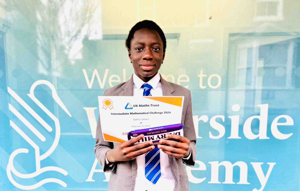 Well done to Saibou in Year 8 who has achieved a bronze award in the UK Maths Challenge! A fantastic achievement - well done! #mathschallenge