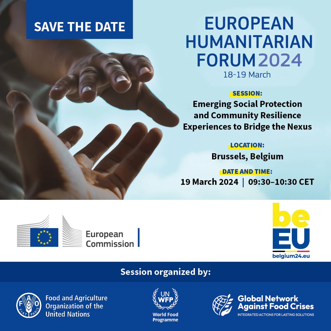 🗣️ 'Emerging Social Protection and Community Resilience Experiences to Bridge the Nexus' 🗓️ Tuesday 19 March 2024, 9:30–10:30 CET 🔗 bit.ly/gnafc-ehf24 Join our session at the 2024 European Humanitarian Forum – Humanitarian Talks #EHF2024
