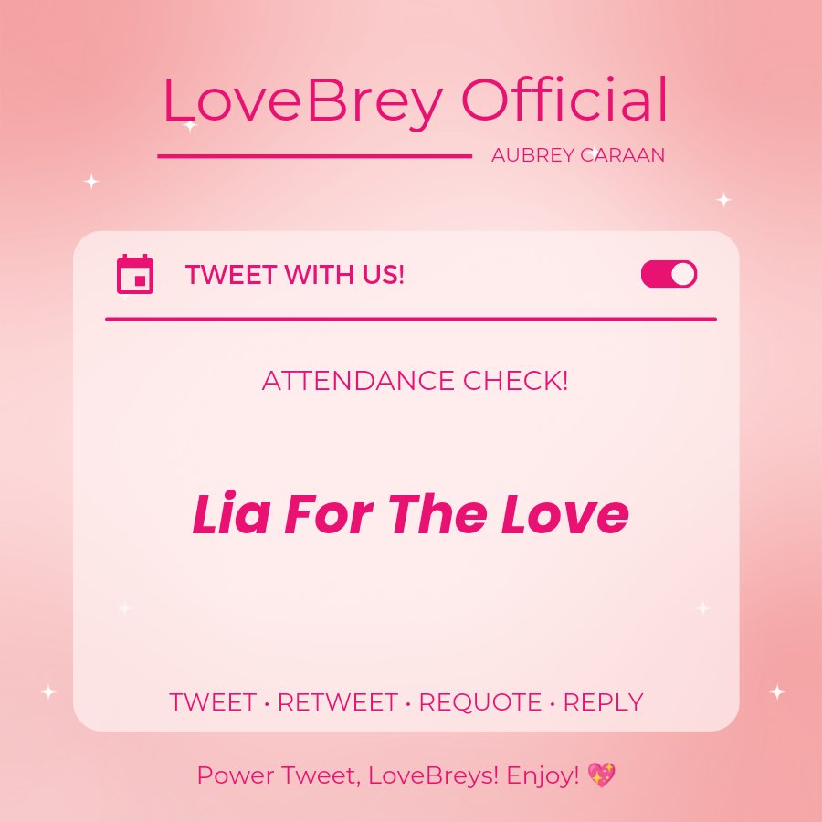 ATTENDANCE CHECK! Reply 'Lia For The Love' if you are tweeting with us. CANT LET LIA GO #AubreyCaraan #FTLBeforeILetYouGo