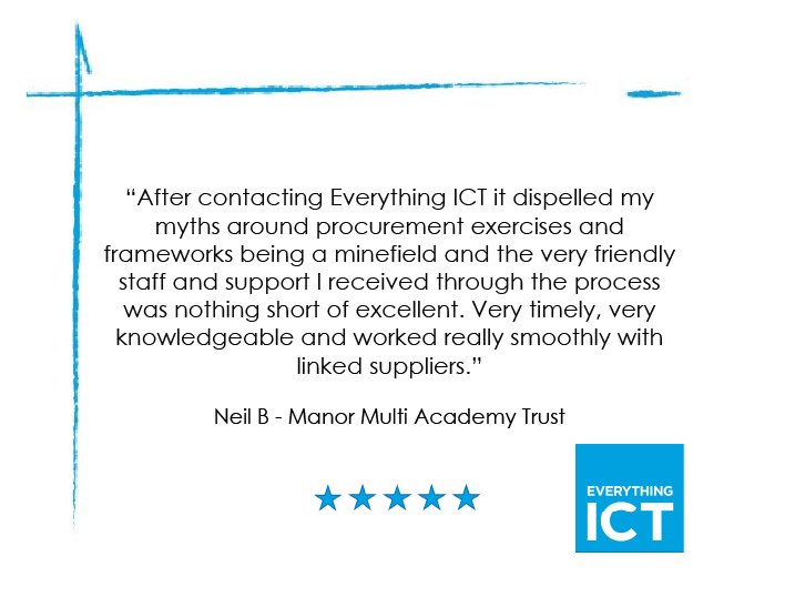 Let @Everything_ICT's fully compliant framework, recommended by the @educationgovuk (DfE), ease your concerns regarding #ICTprocurement. Our team will support you through each step of the way to facilitate an ICT solution to meet your specific needs. everythingict.org/contact