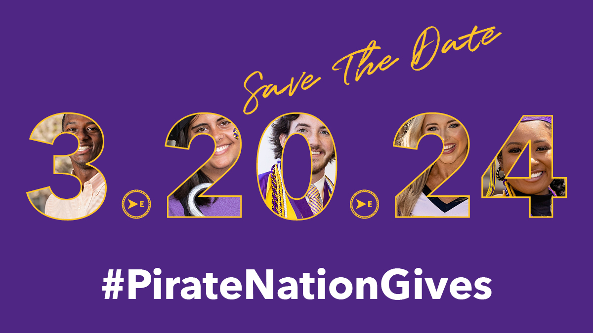 #PirateNationGives is next week! We celebrate the annual day of giving by recognizing all who contribute to our mission: student success, public service, and regional transformation. Donations of all sizes are welcome. Link➡️securelb.imodules.com/s/722/lg20/for…