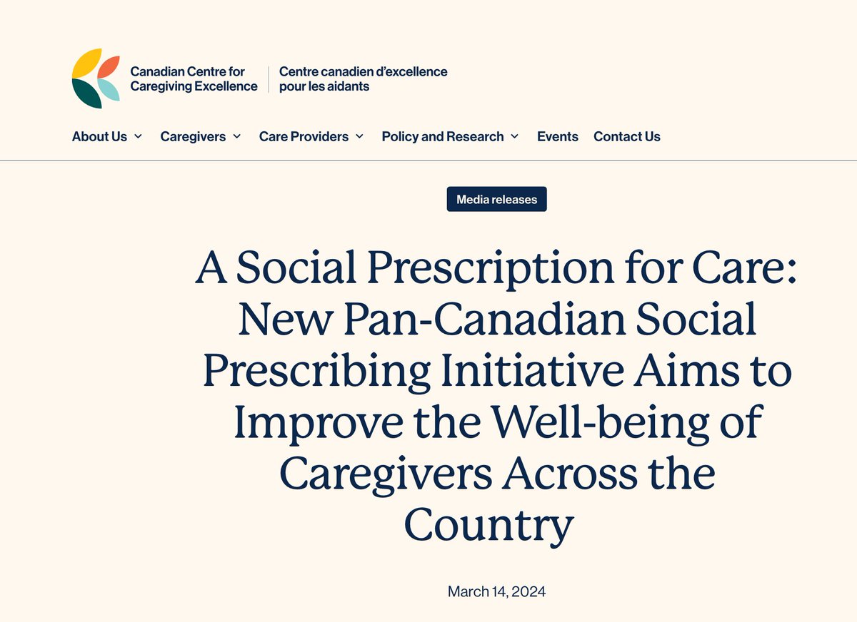 Happy #SocialPrescribingDay! Today the @CdnCaregiving announced $1.8M for #SocialPrescribing initiatives with @CISP_ICPS & pan-Canadian partners, 'to build resilient communities where #caregivers can find solace, support & connectedness” -@LivMendelsohn canadiancaregiving.org/social-prescri…