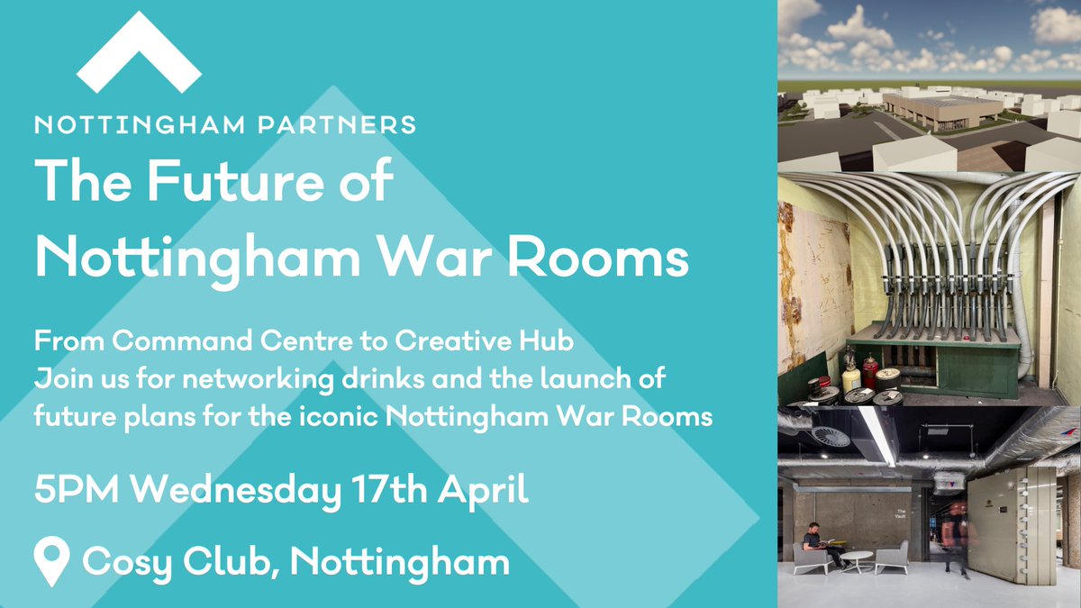 The Future of Nottingham War Rooms Join us on 17th April at Cosy Club to discover the future of Nottingham War Rooms, a 1950s Cold War Command Centre, that is set to become a vibrant cultural hub for the city. eventbrite.co.uk/e/the-future-o…