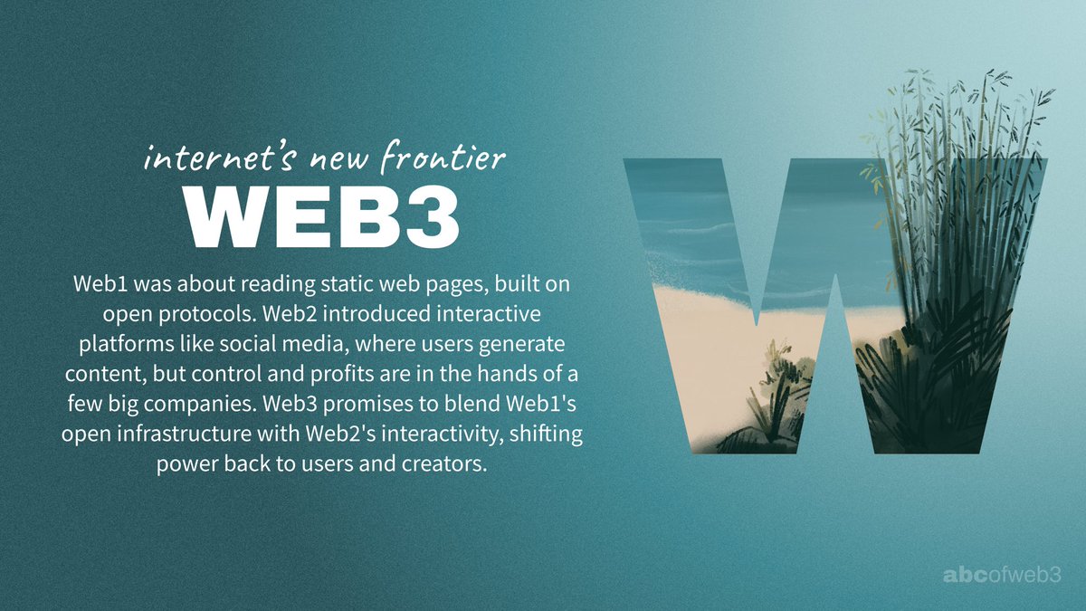Web3Surf's tweet photo. Hey, cyber surfers! Our #ABCofWeb3 brings you the term we’ve been all waiting for - WEB3 🌊🏄‍♀️ https://t.co/5k5x41shN2