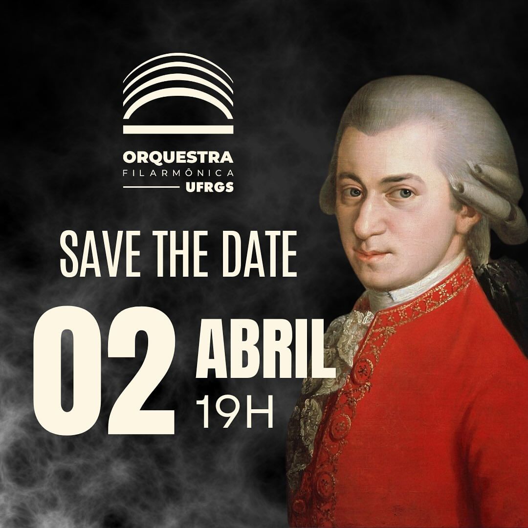 IUfrgs's tweet photo. No dia 2 de abril, às 19h, no Salão de Atos da UFRGS, acontece o primeiro concerto da Orquestra Filarmônica UFRGS em 2024, que destaca a música de Mozart. Mais informações em breve. https://t.co/8OQ8EOjoXY