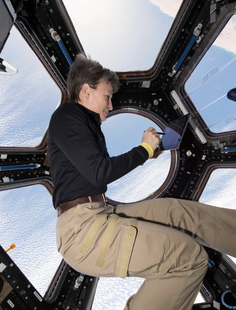 AstroPeggy's tweet image. I'm often asked if I felt isolated or lonely in space, but I honestly never did. Even on my first flight in 2002, we had an internet protocol phone so I was able to call my friends and family most days. The first time I called my mom she picked up and I said "Will you accept a