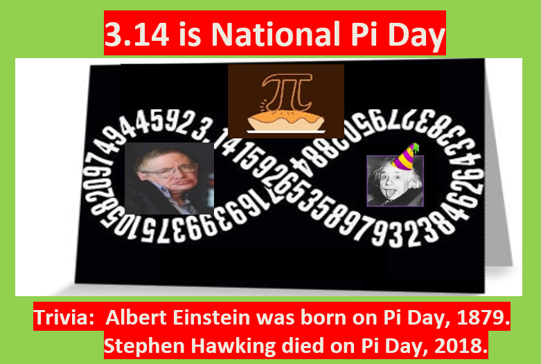 3.14 Happy Pi Day.
Pi Day inspires me to make irrational yet, well-rounded decisions.