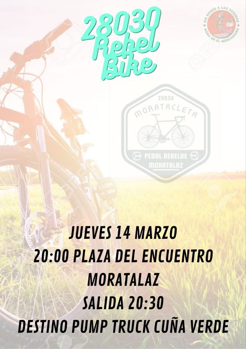 Ya huele a Moratacleta ¡Nos vemos a las 20h! #bicicritica #criticalmass #moratalaz #Madrid