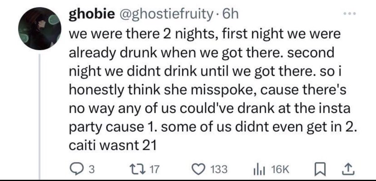 GeorgeNotFound SA Allegation Update Ghostie (Caitis friend) goes on to clarify even further. The second night (when the alleged SA took place) they went to dreams hotel with George in it SOBER. Completely contradicting Caiti The whole story was painted by Caiti as drunk…