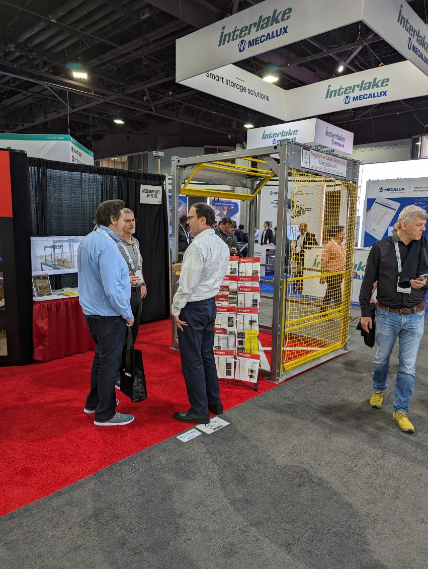 Last day of #MODEX2024! It's been a great show, and there is still time to stop by #B7211 to see our Roly pallet drop gate with product containment netting. #palletdropsafetygates #materialhandlingsafety