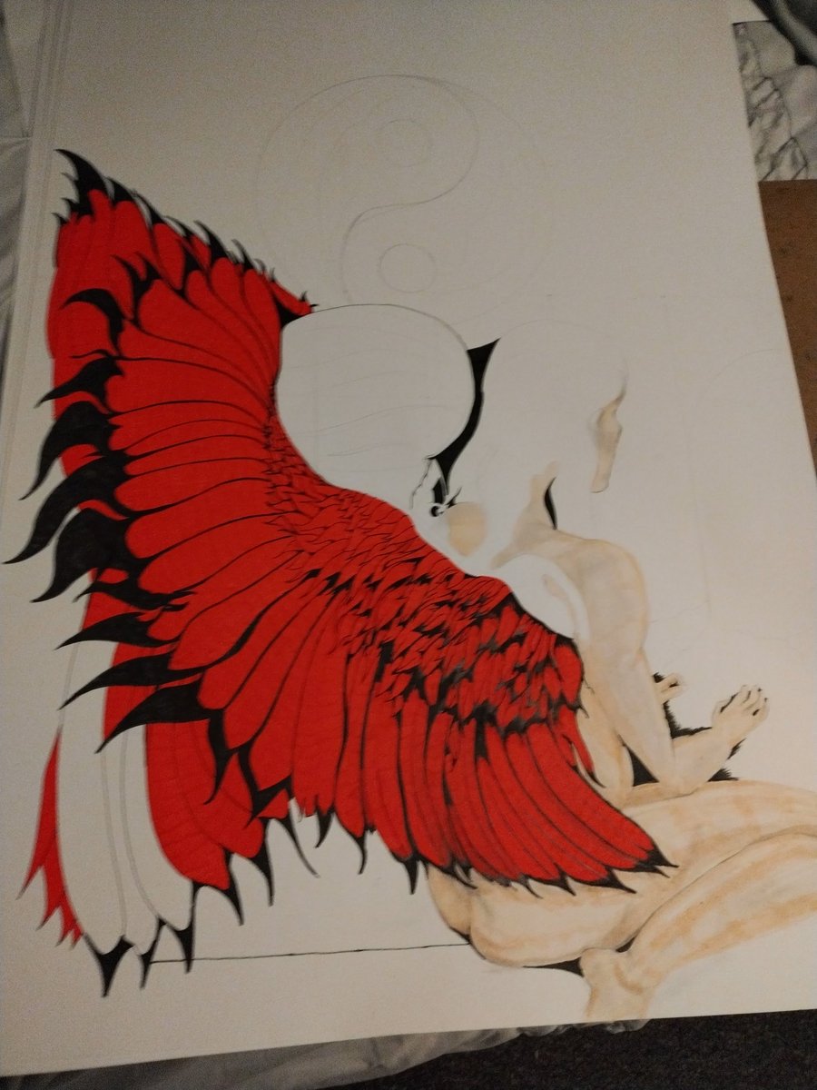 Current w. I. P for upcoming exhibits start of a new series, each piece on this A1 card will take between 2 and 3 weeks. All hy hand in pencil and gel ink and graphic pens. No title as of yet.