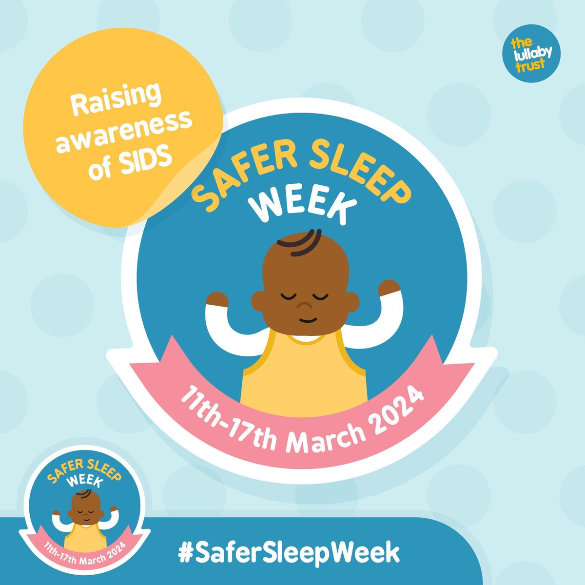 Let's help spread the word about #SaferSleepWeek, the annual awareness campaign around reducing sudden infant death syndrome (SIDS). We’re proud to support @lullabytrust as they discuss the subject of ‘the safest place’ this year. Find out more here: buff.ly/3yA6QTv