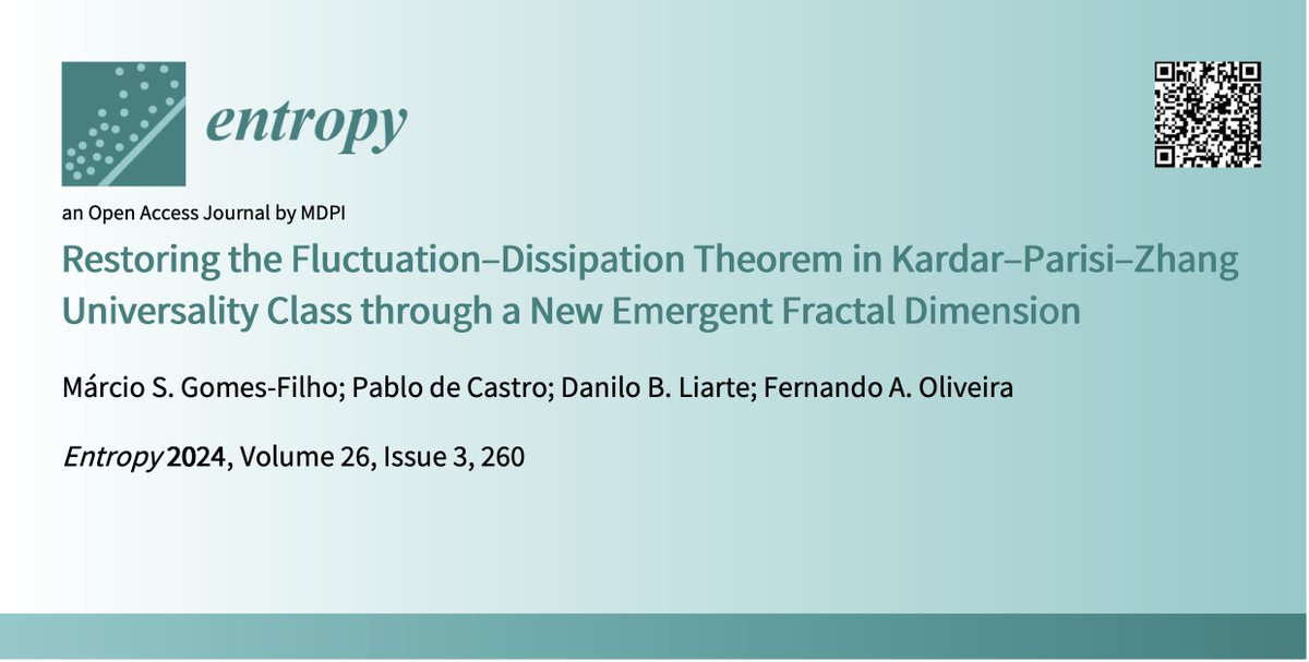 PablodeCastro12's tweet photo. We discovered a new fractal dimension in growth phenomena which may restore the elusive fluctuation-dissipation relation. Published open access in a special issue celebrating Giorgio Parisi's work. https://t.co/hBvasLSYRz #mdpientropy via @Entropy_MDPI @MDPIOpenAccess @ictpsaifr https://t.co/rqcObBZpNG