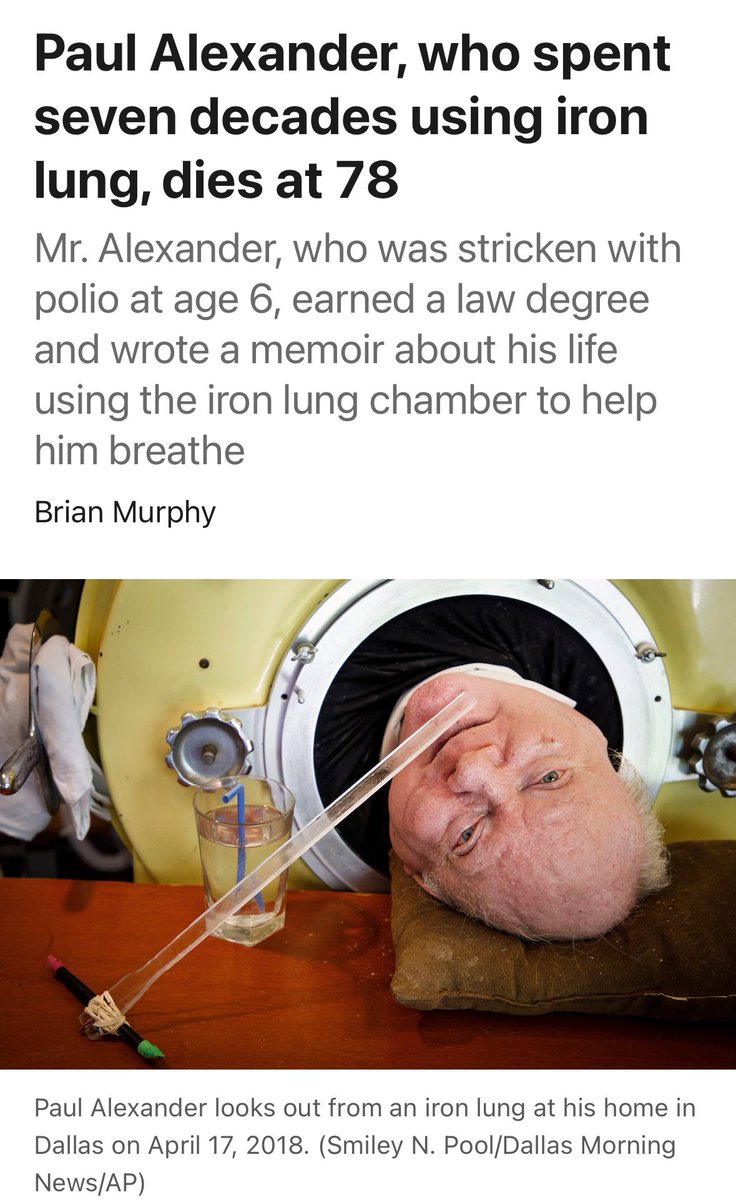 Paul spent 70+ years inside an IRON LUNG—a 600-pound metal respirator cylinder that encased everything but a patient’s head—70 years paralyzed by polio. He spent his life warning people to get vaccinated. Yet some anti-vax folks out there think 70 years in an iron lung isn’t a…