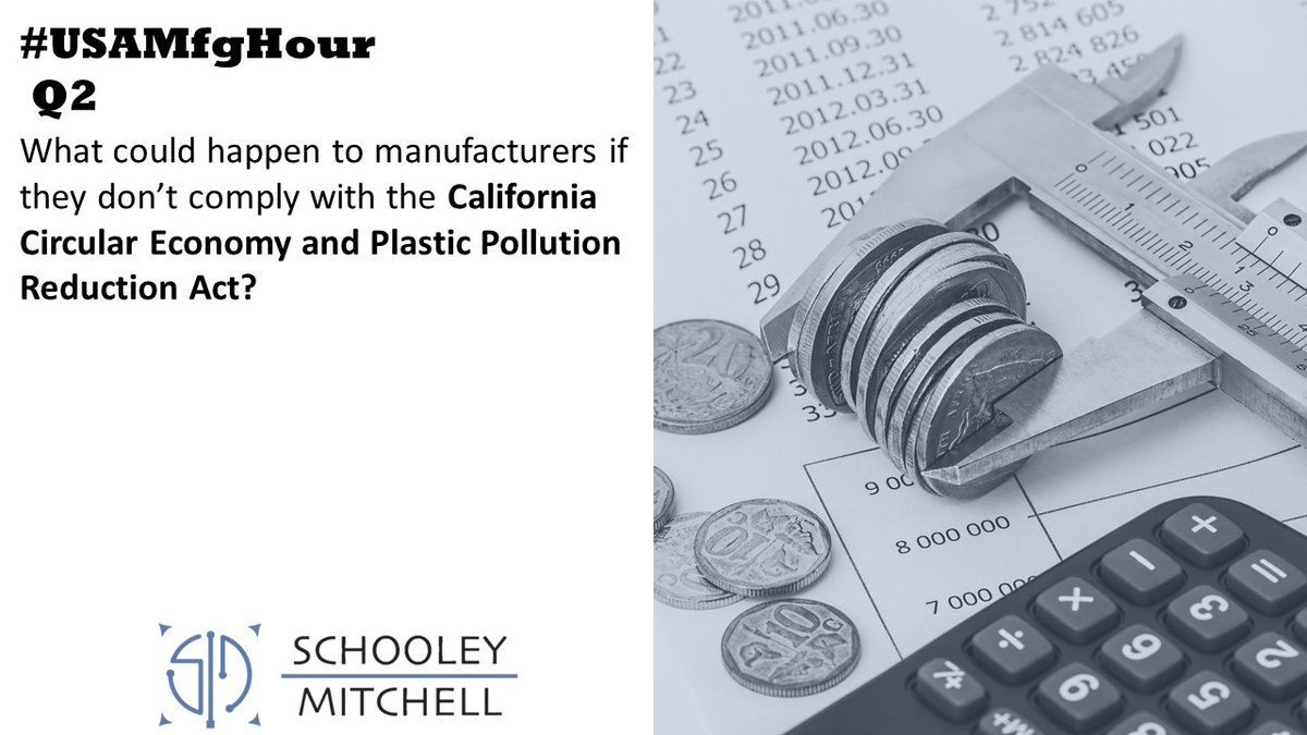 Q2.) What could happen to manufacturers if they don’t comply with the California Circular Economy and Plastic Pollution Reduction Act?

#USAMfgHour