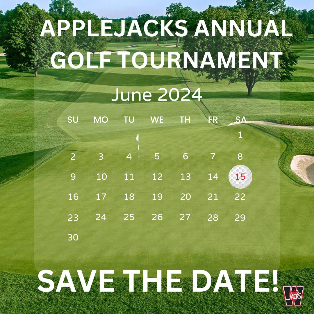 GOLF GOLF GOLF!⛳️ 

The Wellesley Applejacks Annual Golf Tournament is back on June 15th at Conestoga Golf Club. Registration opens in May, stay tuned for more details.