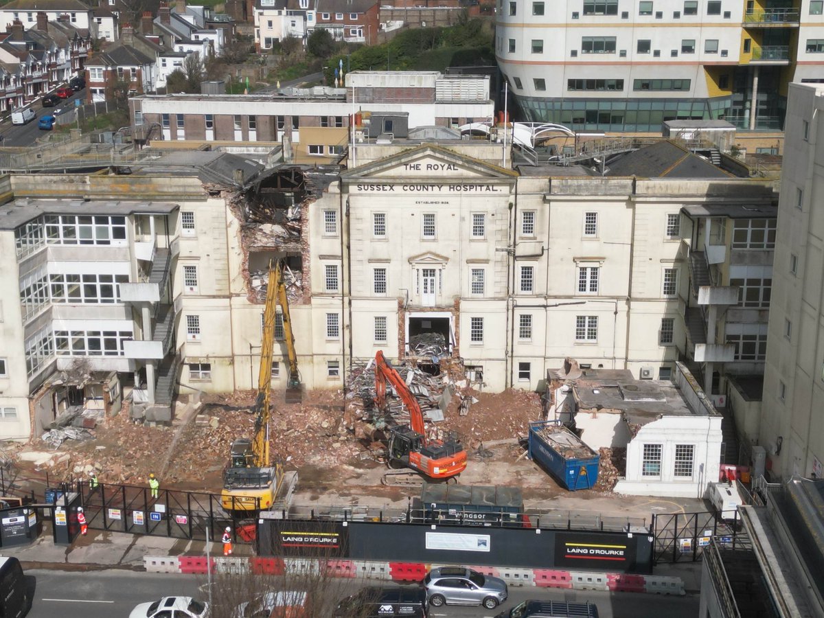 Royal Sussex County Hospital part demolition getting well underway now #brighton