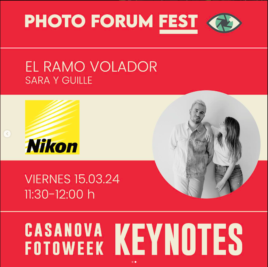 ¡Captura la esencia del momento con Nikon en el Photo Forum Fest! 📸✨ 👏🏼 La keynote de Sara y Guille “El ramo volador” @el_ramo_volador es este viernes 15 de marzo,de 11:30 a 12:00h. @photoforumbcn @elramovolador #fotografia #Nikon #keynote