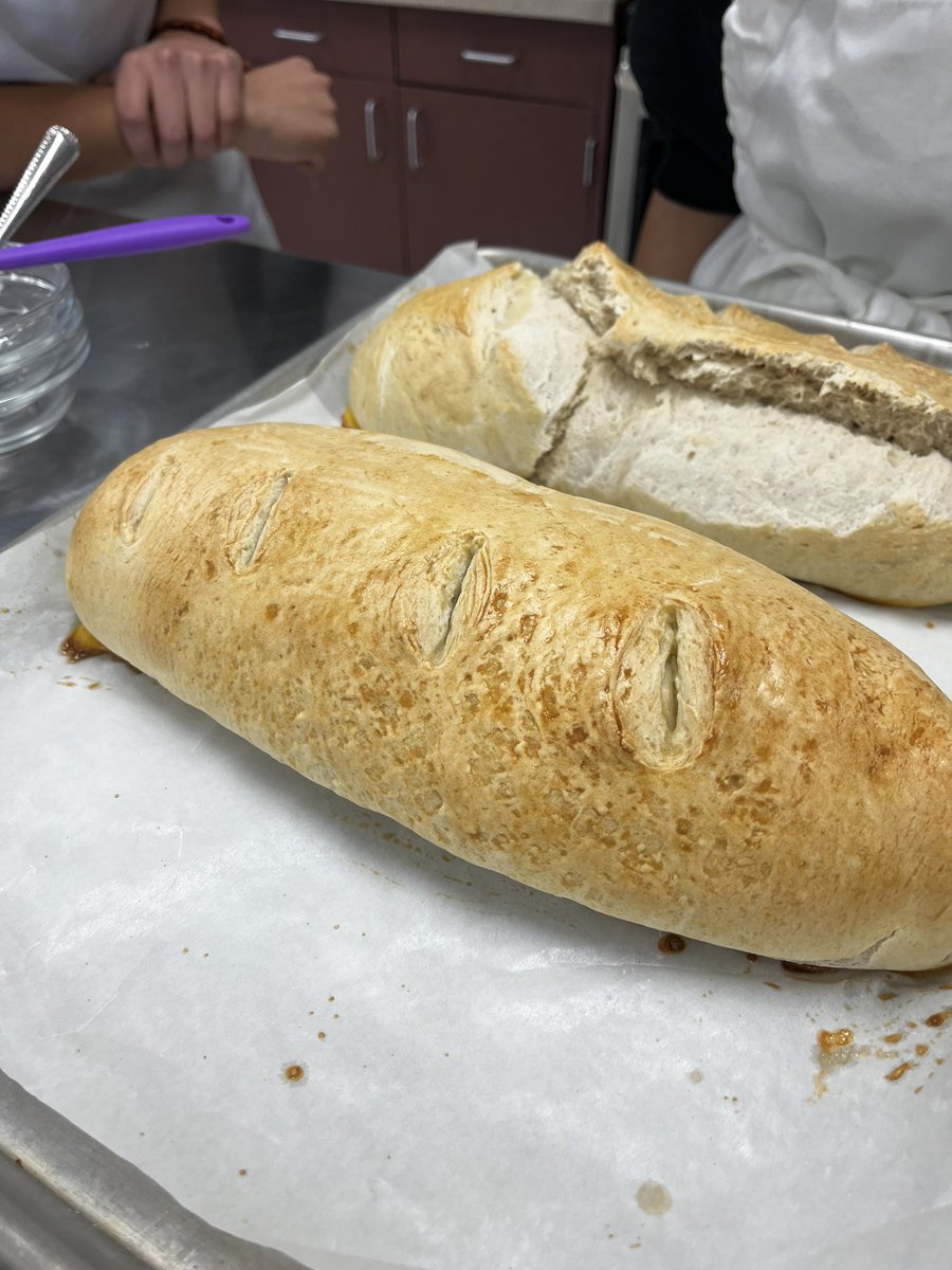MrsHolmesFACSEd's tweet photo. Our Foods 2 students did a great job practicing cooking, cooling and reheating methods with the meatball sub lab. These students made their own French Bread from scratch! Great job future chefs! @CRHSRedWolves #IamCTE #safeplates https://t.co/0aem5V9IUM
