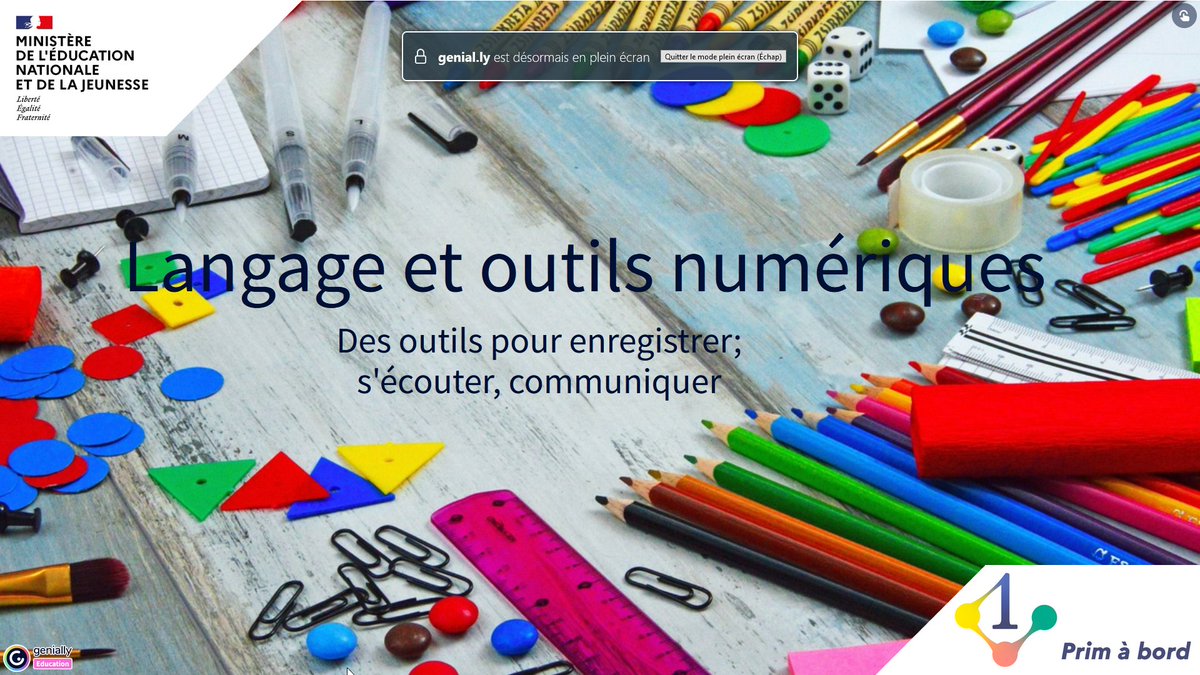Enseignants 🧑‍🏫 👩‍🏫 | Se former

📌 Langage et outils numériques, développer les compétences langagières grâce au numérique

▶️ primabord.eduscol.education.fr/langage-et-out…

✅ mur sonore
✅ tableau bavard
✅ pinces enregistreuses
✅ moulin à paroles
✅ album photo parlant
✅ barre enregistrable