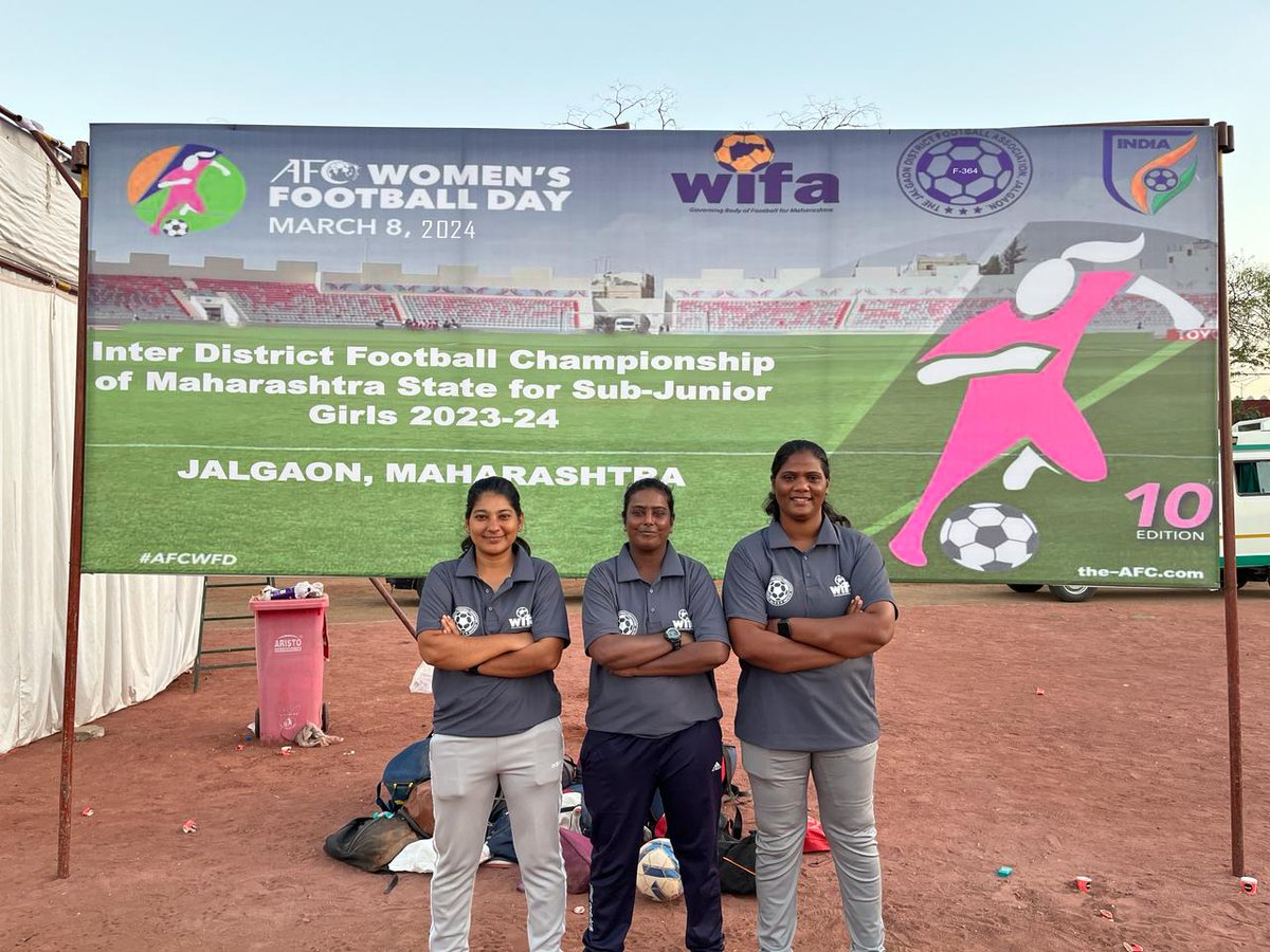 Maharashtra's Sub-Junior Girls State Team selectors - Annie Paul, Gulafsha Ansari, and Shalaka Jamdar, were on the lookout for budding football stars at the recent WIFA Inter-district competition. #MaharashtraFootball #TalentSpotting #SubJuniorGirls #WIFAInterdistrict