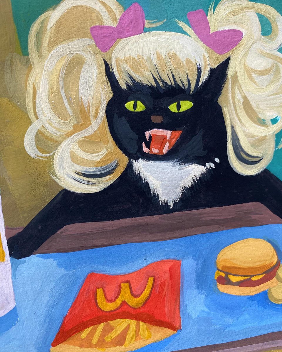 pickles on the side please… 🥒 

[gouache painting on watercolor paper]