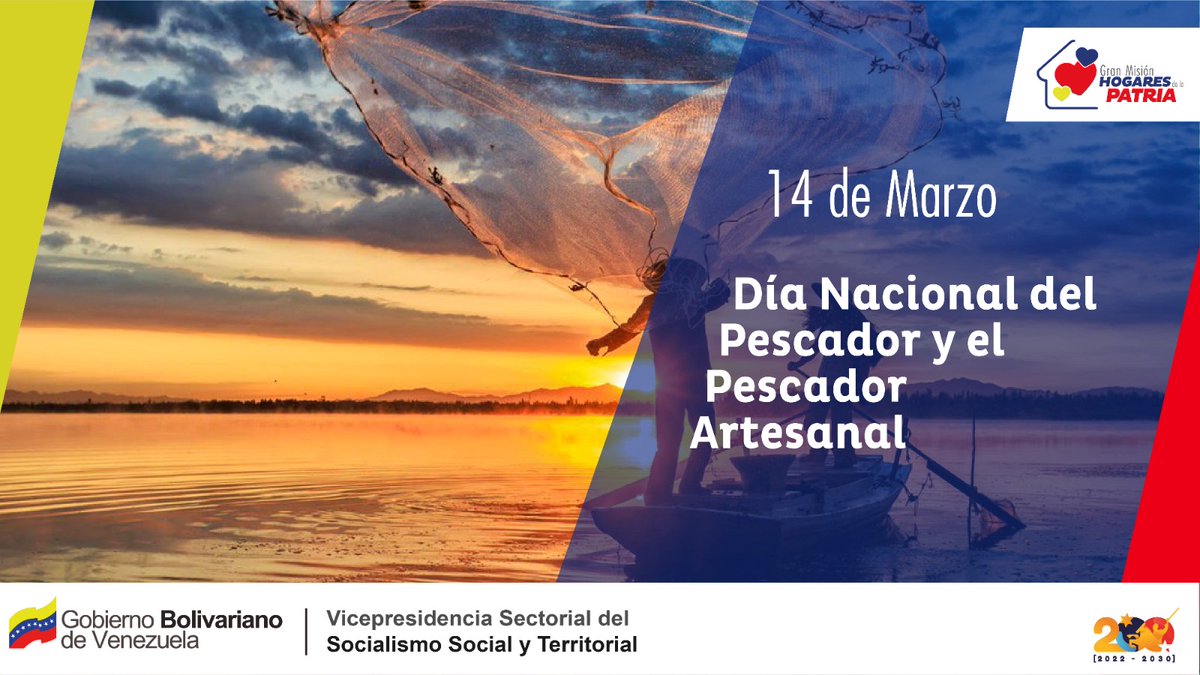 gmhogarespatria's tweet photo. #EFEMÉRIDES 🗓️ l El Día del Pescador Artesanal se celebra cada #14Mar en Venezuela, desde 2010, la fecha reivindica la faena, dedicación, respeto y amor por la flora y fauna marina del país que este importante sector enarbola como parte de su esencia.

#AvanzandoPorVenezuela https://t.co/D4vHpkbxag