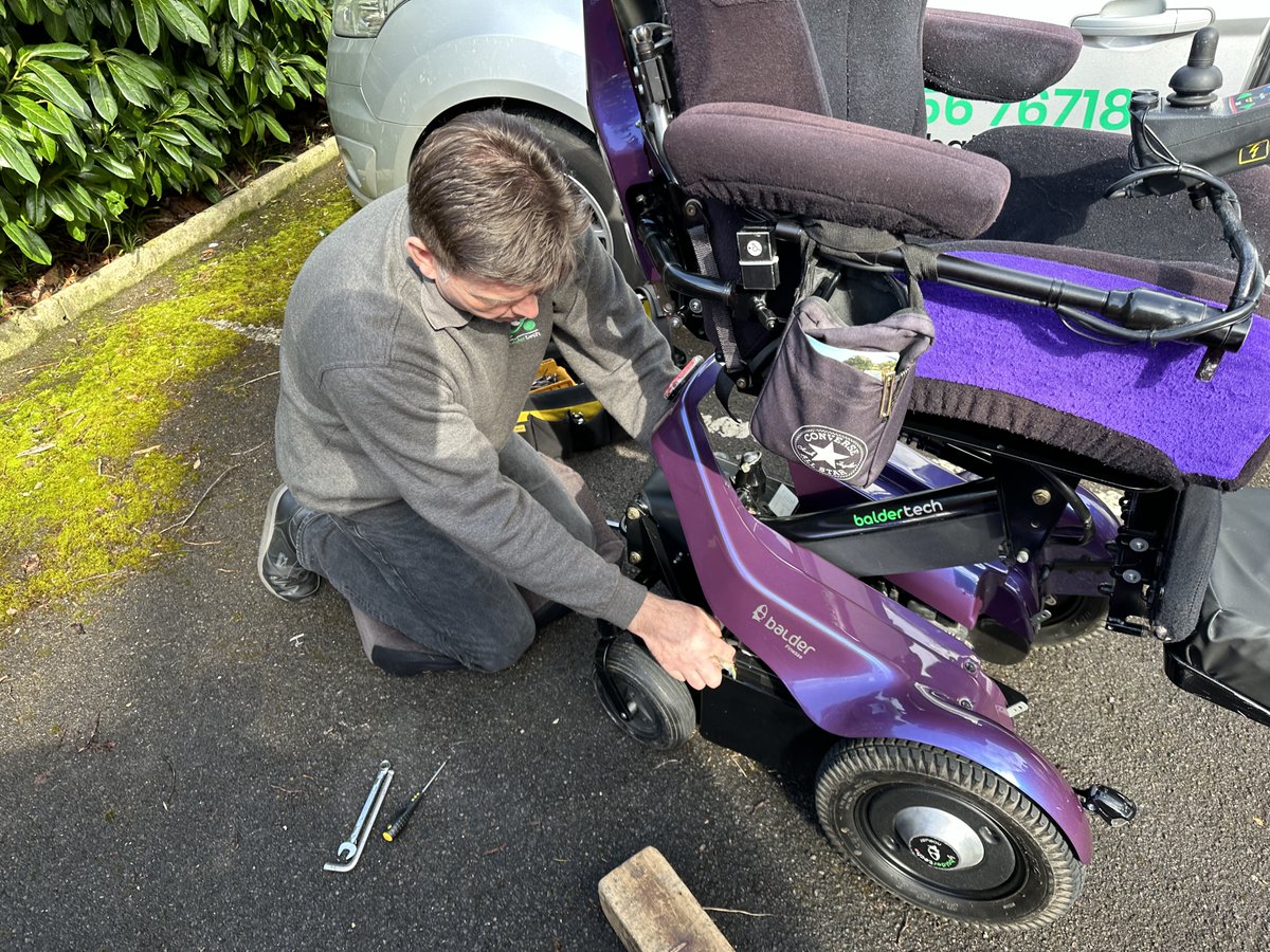 A nice trip out to Dorset this morning to see Adventure Wheels and service @karlab465 Balder, now in its 14th year! New batteries fitted and a good service all ready for their upcoming trips! 👏😁🔧 #AccessibleAdventures #BalderFinesse #AsUniqueAsYouAre #WheelchairLife