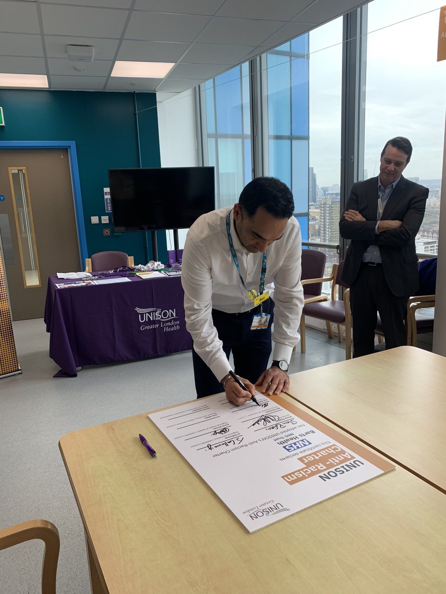 A great morning with @NHSBartsHealth becoming the second NHS trust in London to commit to our anti-racism charter ✍️