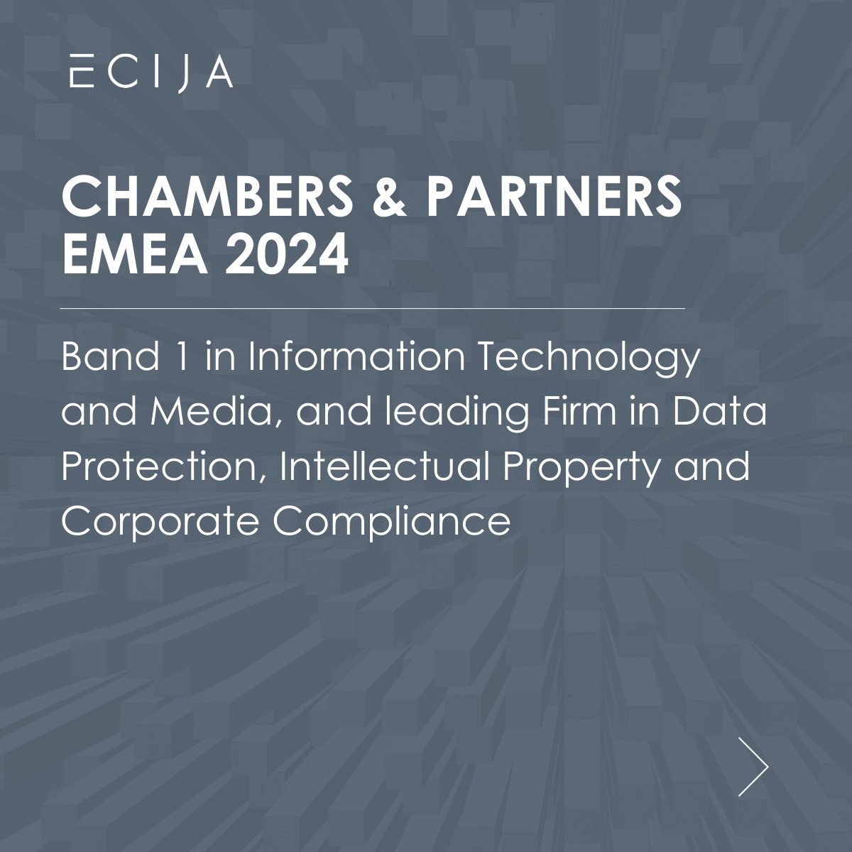 ECIJA's tweet photo. Orgullosos de seguir siendo líderes en @ChambersGuides EMEA 2024 en la que nos hemos consolidado como líderes en TMT, sumando dos bandas 1: TMT Media y TMT Information Technology y  hasta 20 reconocimientos. 

¡Gracias a nuestros clientes por la confianza en #EcijaTeam! https://t.co/Int3X4pTUk