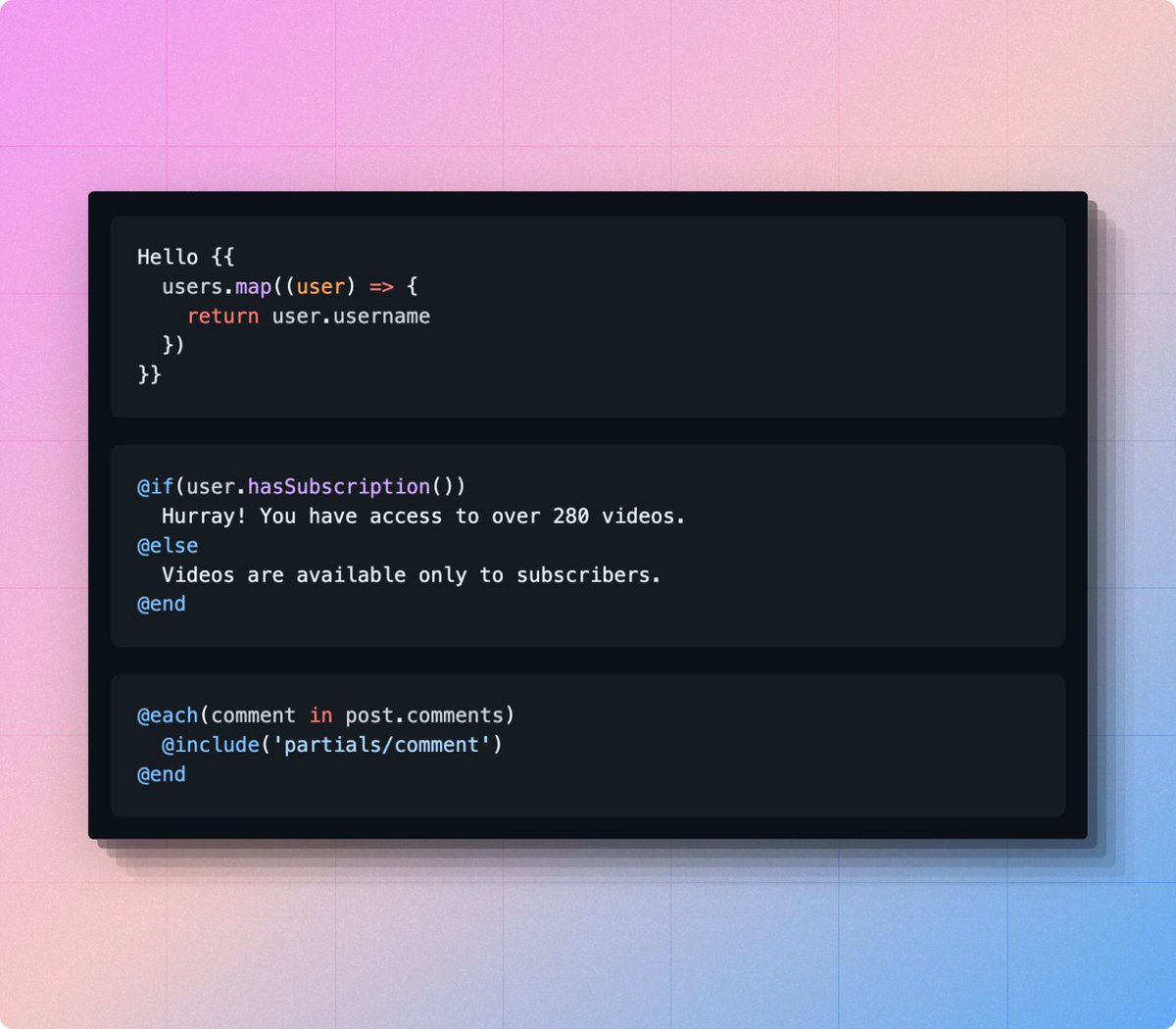 Uh-huh, we now have syntax highlighting support for Edge templates on Github 🎉

Thanks to <a href="/evo1/">Liam Potter</a> for putting in the hard work needed to get the PR merged.