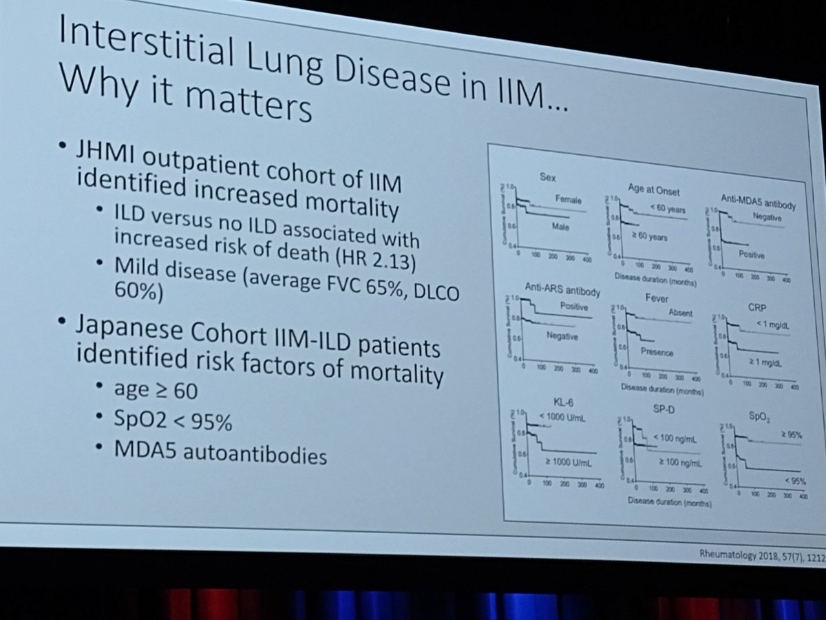 #ILD in #IIM Erin Wilfong @VanderbiltU speaks to why it matters. More Pulmonology/Rheumatology joint clinics & MDTs needed. Extra pulmonary disease impacts outcome in IIM-ILD @ild_inn @uhbtrust @Drchuntley089 @adamalih @unibirmingham