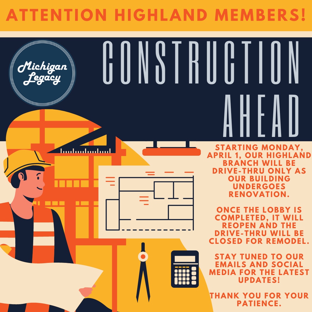 Members who utilize our Highland branch - read here!👷‍♂️👷‍♀️🚧