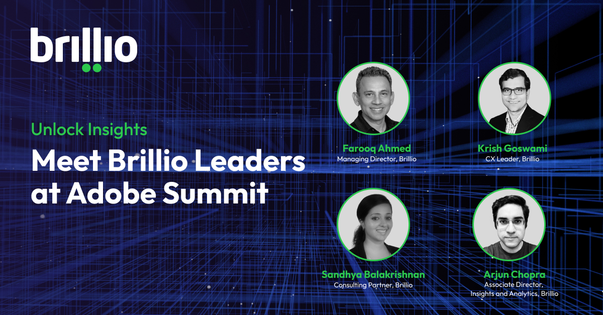 Connect with Brillio leaders at the upcoming Adobe event! Dive into our collaboration with Adobe and explore our capabilities by clicking the link here 👉 bit.ly/4aejfNI #AdobeSummit