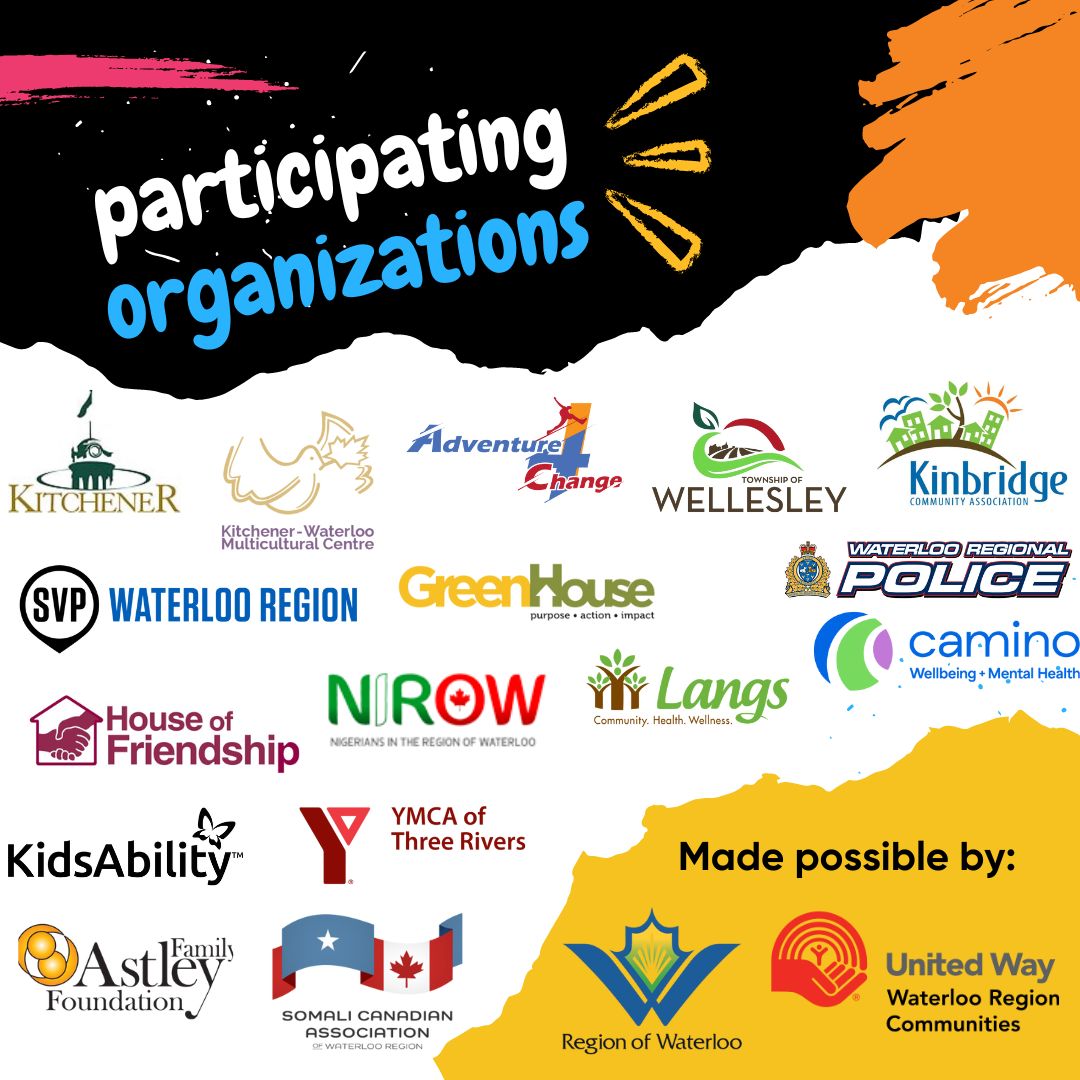 @CYPTWR @RegionWaterloo @UnitedWayWRC #WatReg orgs participating in the Youth Impact Project include:
@CityKitchener 
@KWMulticultural 
@SVPWR 
@A4CWaterloo 
@KidsAbility 
@NirowWaterloo 
@LangsCommunity 
@CaminoWellbeing 
@WRPSToday 
@Kinbridge 
@SCAWR_ 
UC GreenHouse
Township of Wellesley
