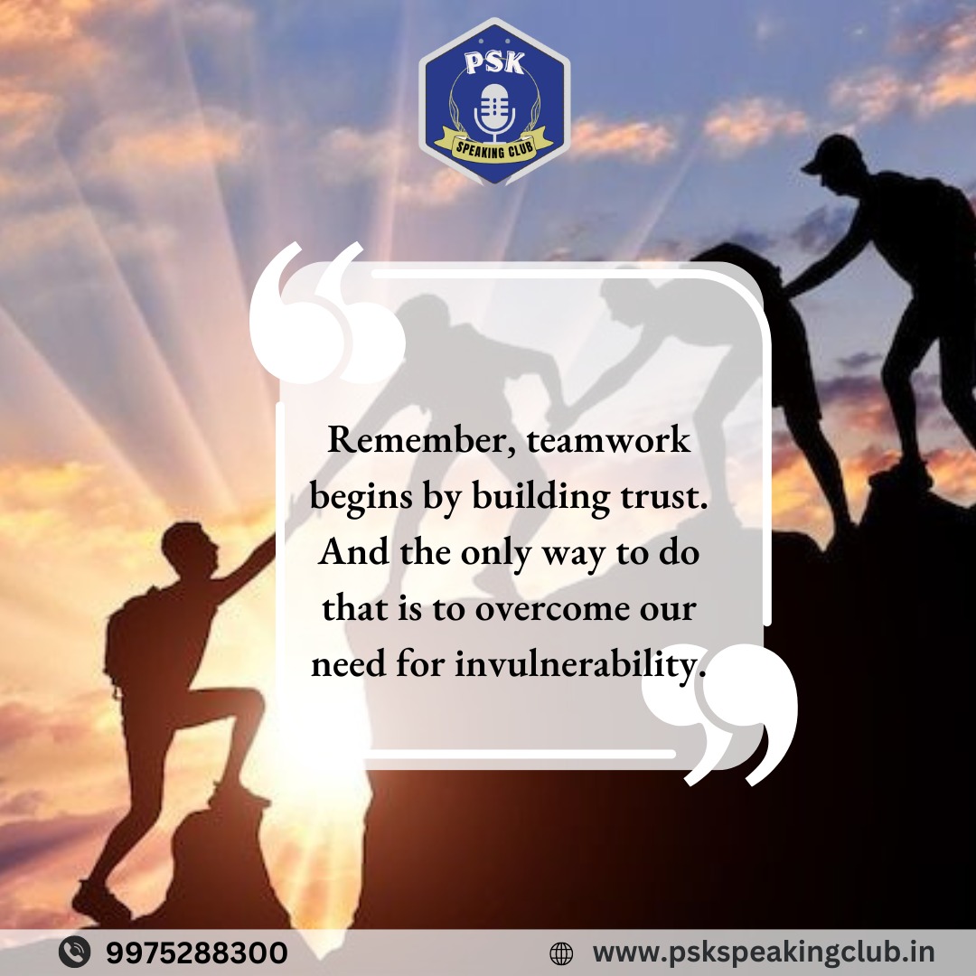 Remember, teamwork begins by building trust. And the only way to do that is to overcome our need for invulnerability..
.
.
.
hashtag#pskitservices hashtag#psktechnologies hashtag#softskills hashtag#interviewtechniqueskills hashtag#interviewtechnique hashtag#presentation hashtag